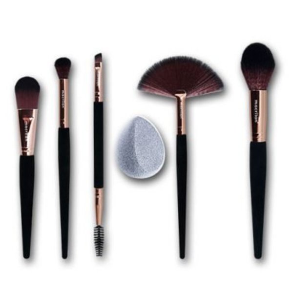 Kit Velvet com 5 Pincéis Para Maquiagem - Macrilan