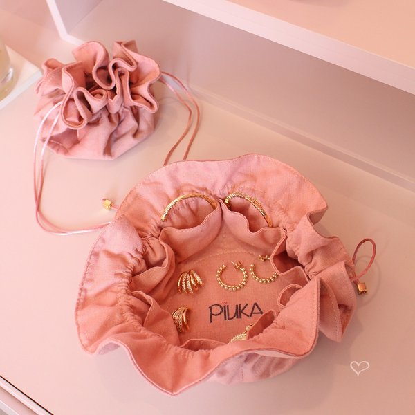 PORTA-JOIAS BOLSINHA SUEDE ROSE PIUKA
