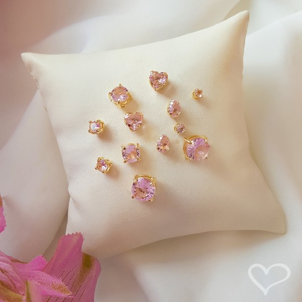 BRINCO PONTO DE LUZ G AMOR HCC ZIRCÔNIA FOLHEADO A OURO 18K