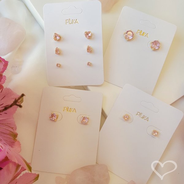 BRINCO PONTO DE LUZ G AMOR HCC ZIRCÔNIA FOLHEADO A OURO 18K