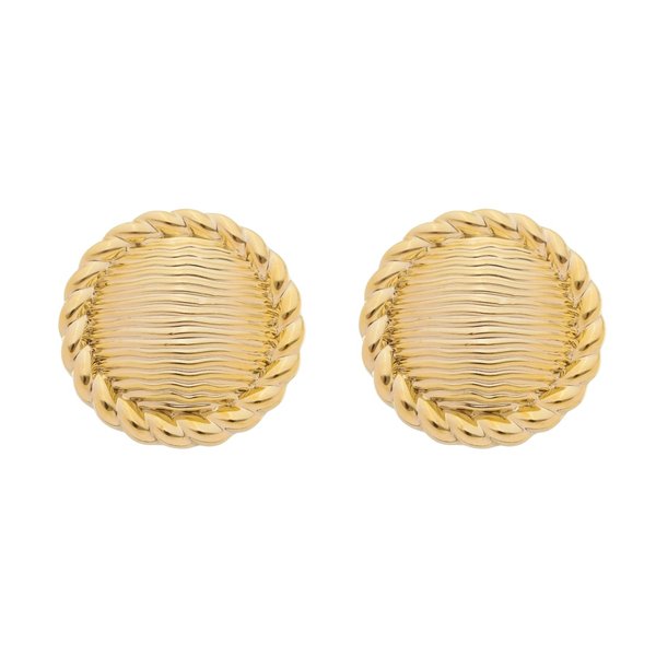 BRINCO DE BOTÃO LAYLA FOLHEADO A OURO 18K