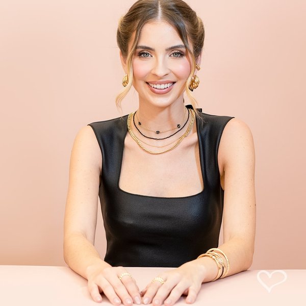 CHOKER LINDA ELOS DIAMANTADOS FOLHEADA A OURO 18K