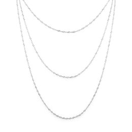 Imagem de COLAR 3 VOLTAS AMÉLIA FOLHEADO EM RÓDIO BRANCO