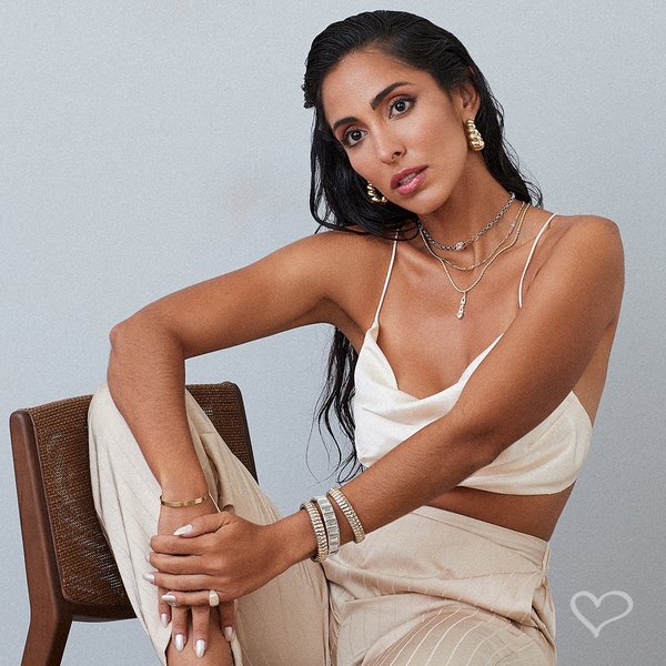 COLAR JADE AMÉM ZIRCÔNIAS FOLHEADO A OURO 18K