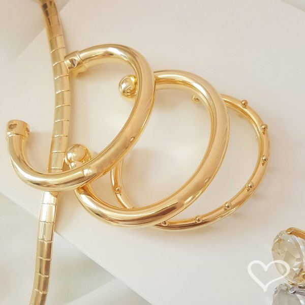 BRACELETE TUBO NICOLE FOLHEADO A OURO 18K