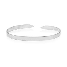 Imagem de BRACELETE FEMININO FOLHEADO EM RÓDIO BRANCO LISO BIA