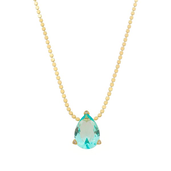 COLAR MARIA SOPHIA GOTA ZIRCÔNIA ACQUA FOLHEADO A OURO 18K