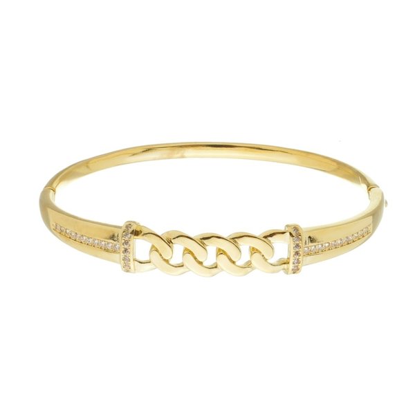 BRACELETE RACHEL ELOS ZIRCÔNIAS FOLHEADA A OURO 18K