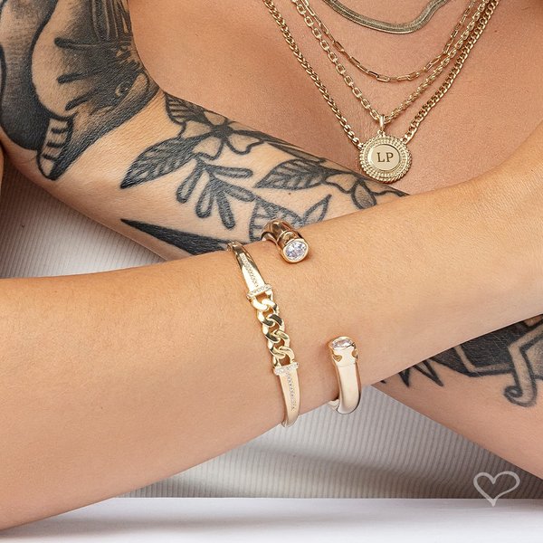 BRACELETE RACHEL ELOS ZIRCÔNIAS FOLHEADA A OURO 18K