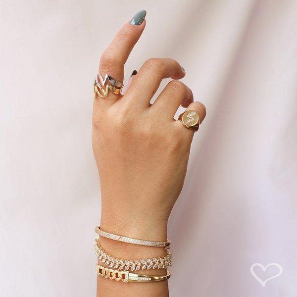 BRACELETE RACHEL ELOS ZIRCÔNIAS FOLHEADA A OURO 18K