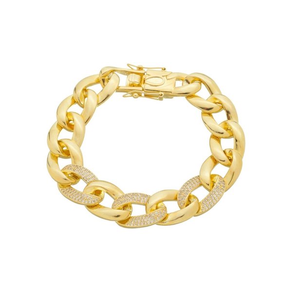 PULSEIRA KIM ELOS ZIRCÔNIAS FOLHEADO A OURO 18K