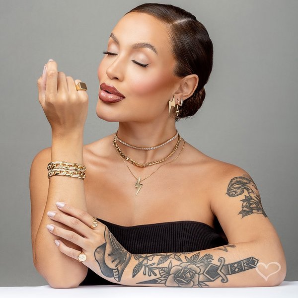 CONJUNTO COLAR E BRINCO LP RAIO FOLHEADO A OURO 18K