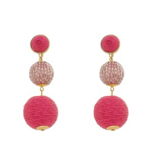 Imagem de BRINCO BOLAS FIO PINK MARIA RITA