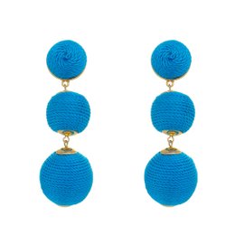 Imagem de BRINCO BOLAS FIO AZUL MARIA ELIMIA