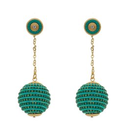 Imagem de BRINCO BOLA FIO VERDE MARIA CLARA