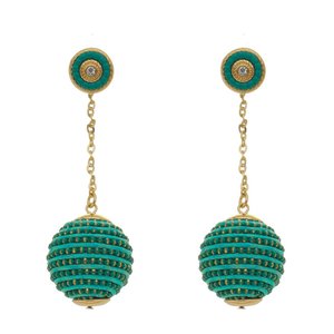 Imagem de BRINCO BOLA FIO VERDE MARIA CLARA