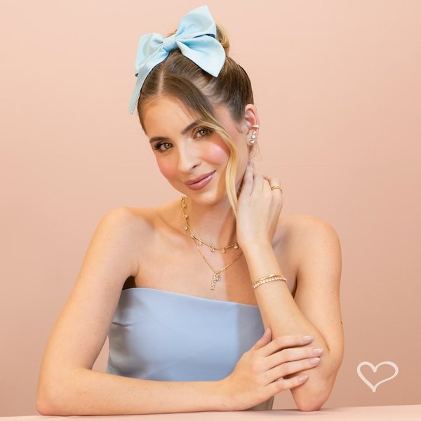 CHOKER PRINCESS FE GOTA ZIRCÔNIA ACQUA FOLHEADA A OURO 18K