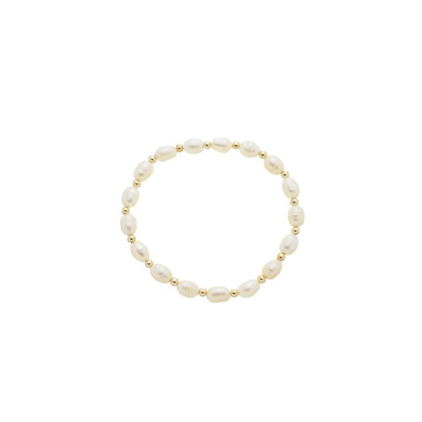 Pulseira Cris Pérolas De Água Doce Folheada A Ouro 18K