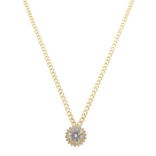 COLAR CLARA PONTO DE LUZ ELOS ZIRCÔNIAS FOLHEADO A OURO 18K