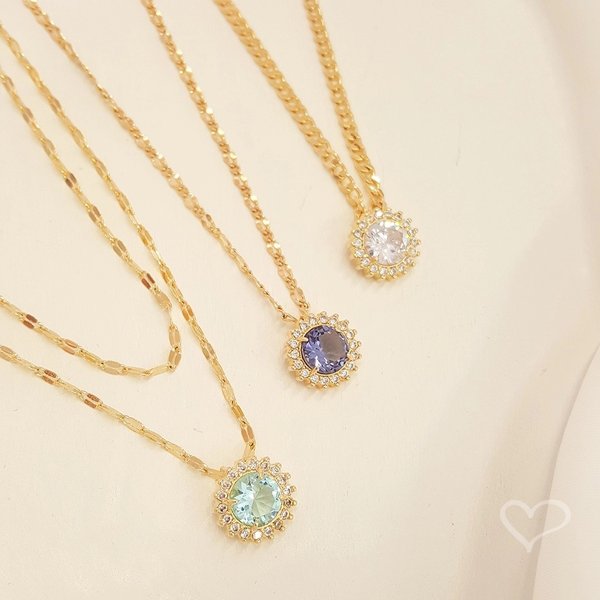 COLAR CLARA PONTO DE LUZ ELOS ZIRCÔNIAS FOLHEADO A OURO 18K