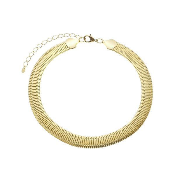 CHOKER SERENA MALHA RELÓGIO FOLHEADA A OURO 18K