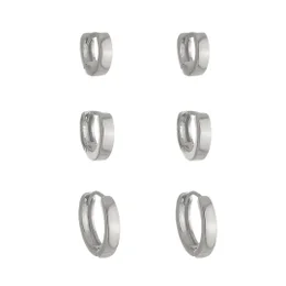 Imagem de TRIO DE BRINCOS ARGOLINHA GABY FOLHEADO EM RÓDIO BRANCO