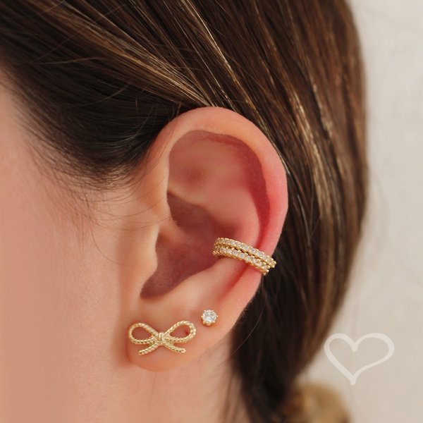BRINCO NAT LACINHO FOLHEADO A OURO 18K