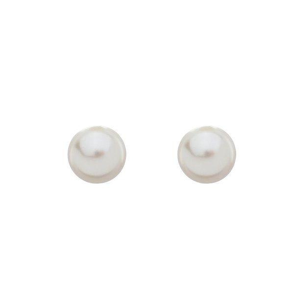 Brinco de Perola G Folheado em Ródio Branco