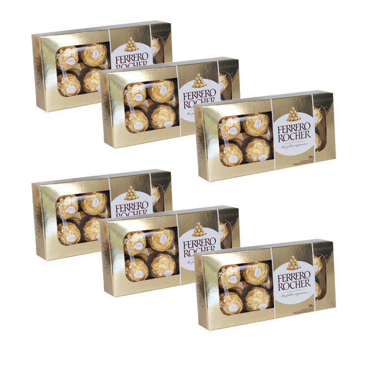 Caixa 20 unidades Ferrero Rocher 100G (A15x L10 x P10)cm