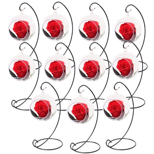 Caixa com 12 unidades Pêndulo de rosa encantada vermelha(A23x L10 x P10)cm