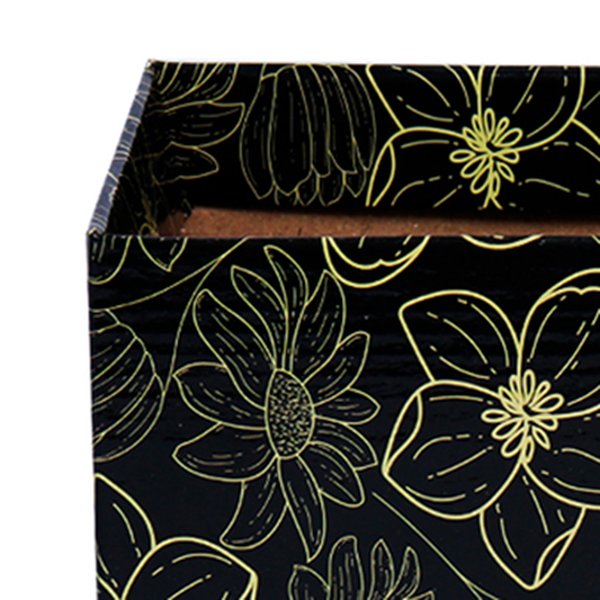 Caixa com 6 Unidades Cachepot Preto Personalizado (A12x L25 x P12,8)cm
