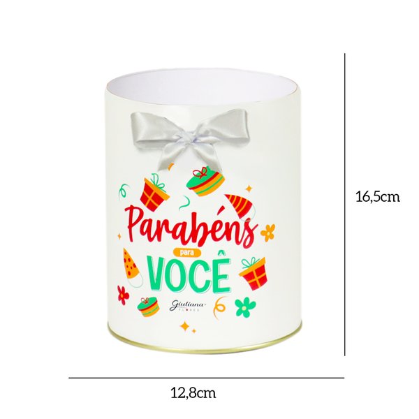 Caixa com  25 unid Tubo Branco c/logo happy (A16,5x L12,8 x P12,8)cm
