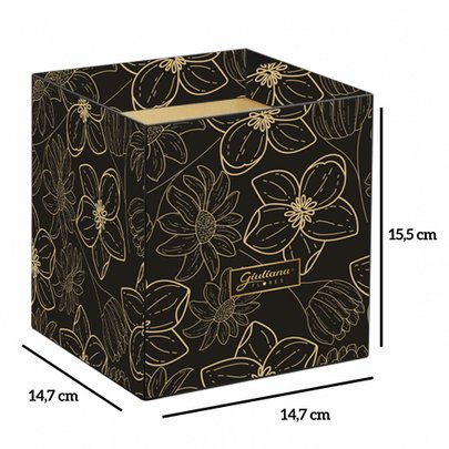 Caixa com 30 unidades cachepot flores fundo preto (A155X L147X P147)cm