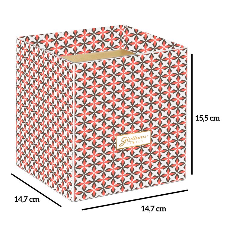 Caixa com 30 unidades cachepot Ladrilho preto/vermelho (A155x L147x P147)cm