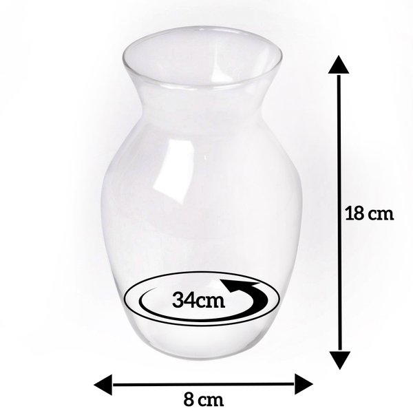 Caixa com  24 unidades Vaso de Vidro Poema (A18x L34 P8) cm