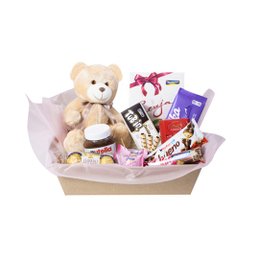 Imagem de Cesta de Chocolates e Guloseimas com Ursinho 