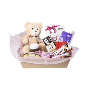 Imagem de Cesta de Chocolates e Guloseimas com Ursinho 