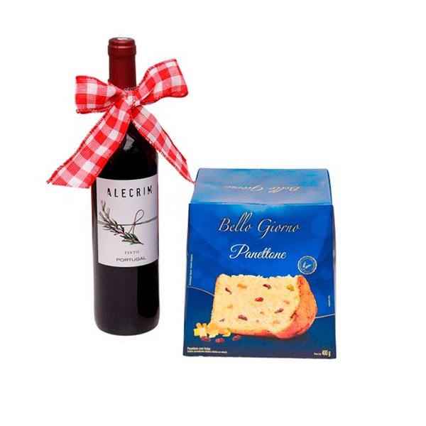 Kit de Natal Vinho e Panetone