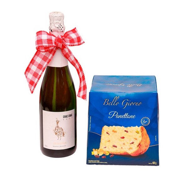 Kit de Natal Espumante e Panetone