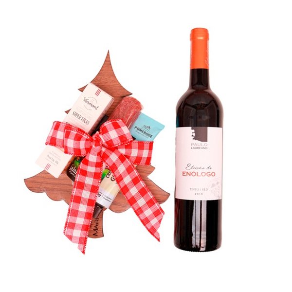 Kit Árvore de Natal e Vinho