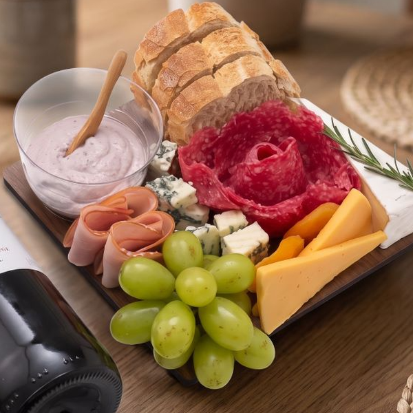 Tábua de Queijos e Frios para 2 Pessoas com Vinho