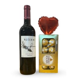 Imagem de Kit do Coração com Vinho e Chocolate