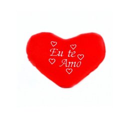 Coração de Pelúcia Vermelho Eu Te Amo