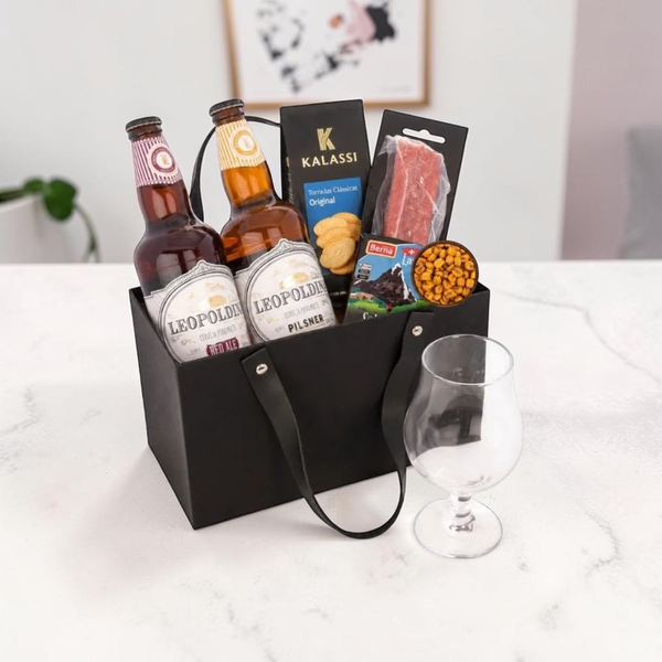 Cesta de Cervejas e Copo