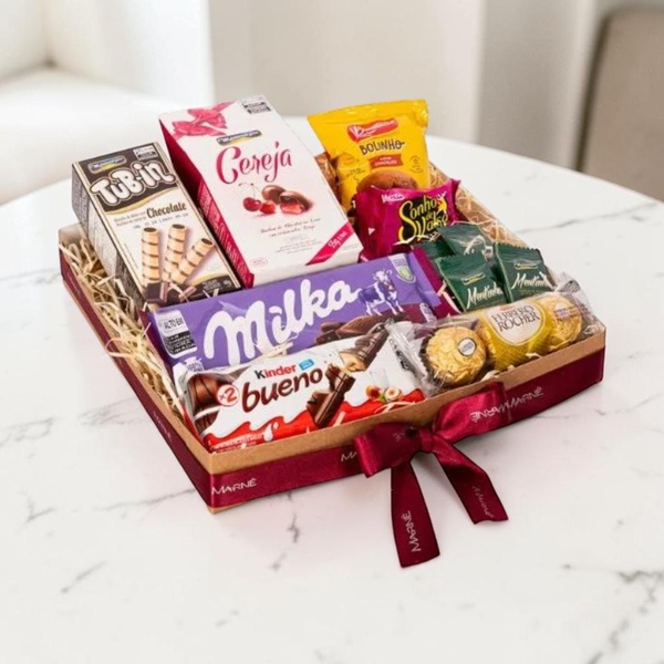Cesta De Chocolates e Guloseimas Chocólatra  