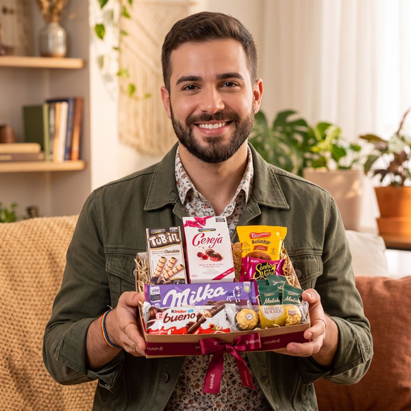 Cesta De Chocolates e Guloseimas Chocólatra  
