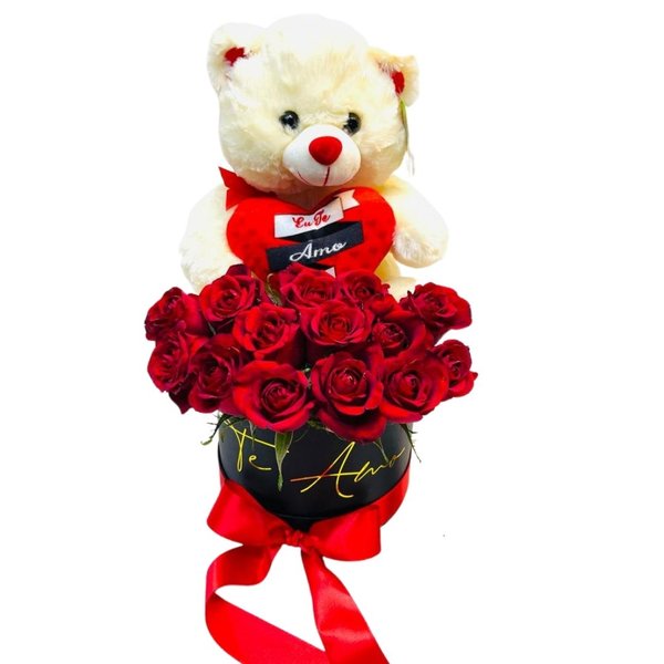 Box de Luxo Rosas e Urso