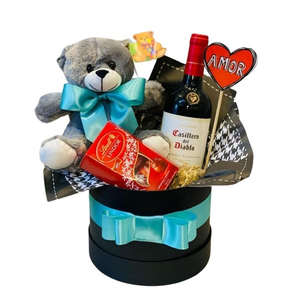 Box De Luxo Vinho e Pelúcia 
