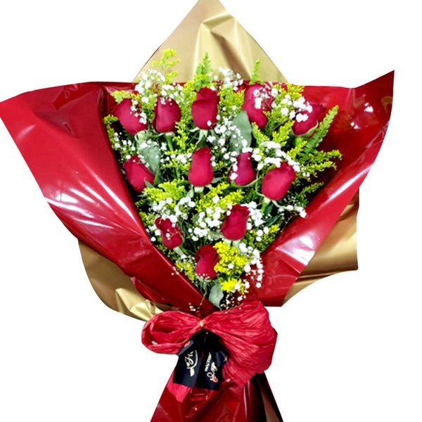 Buquê com 12 rosas