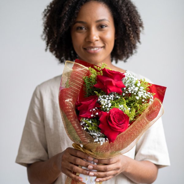 Buquê com 3 rosas Importadas